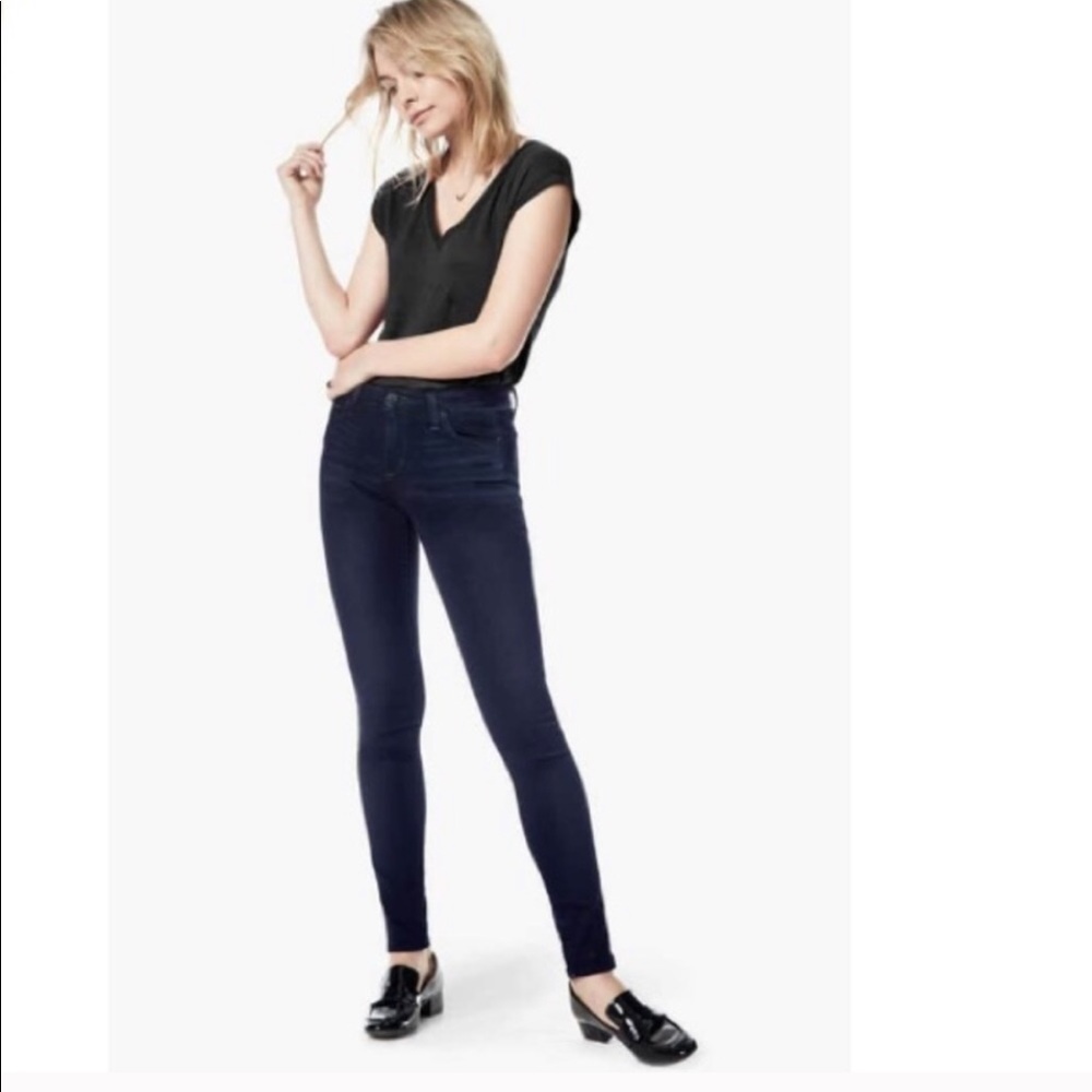 Joe’s dark blue skinny jeans